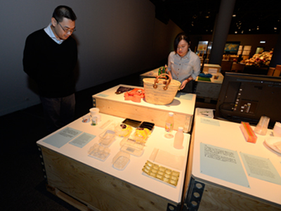 Visitors are observing daily plastic items